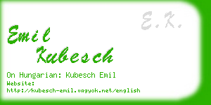 emil kubesch business card